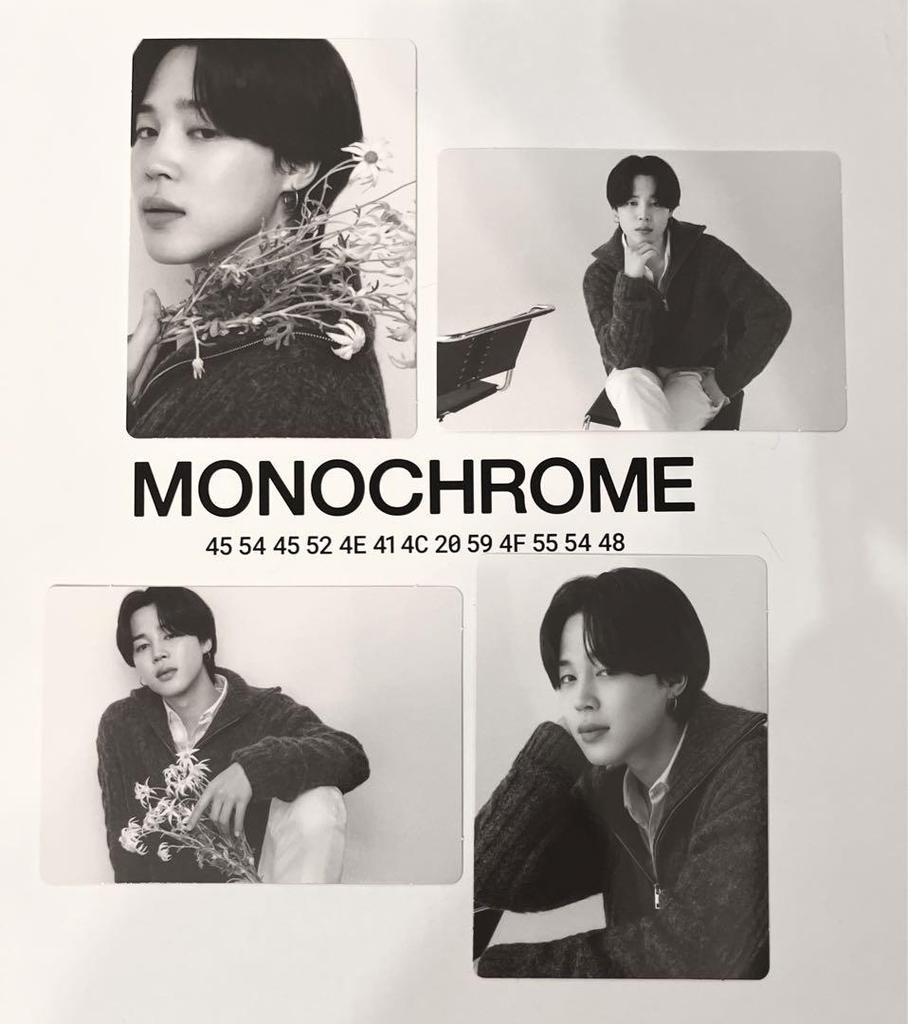 [USED] BTS MONOCHROME Mini Photo Card JIMIN 4 pcs