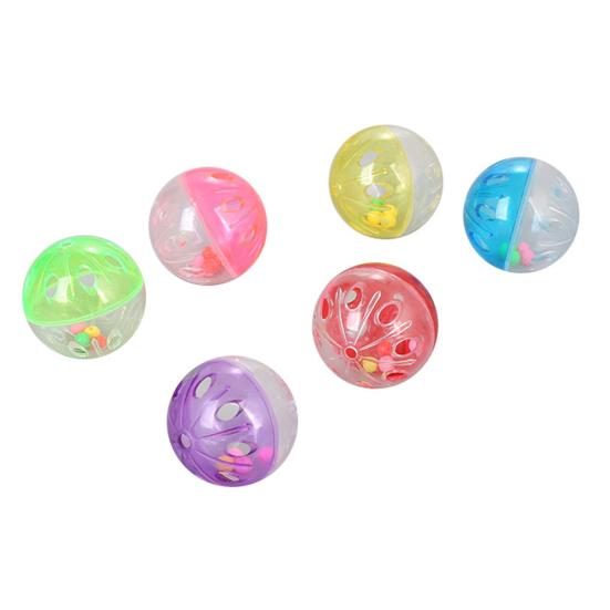 10Pcs Funny Pet Cat Kitten Bell Chase Hollow Ball Cage Chew Interactive Toy
