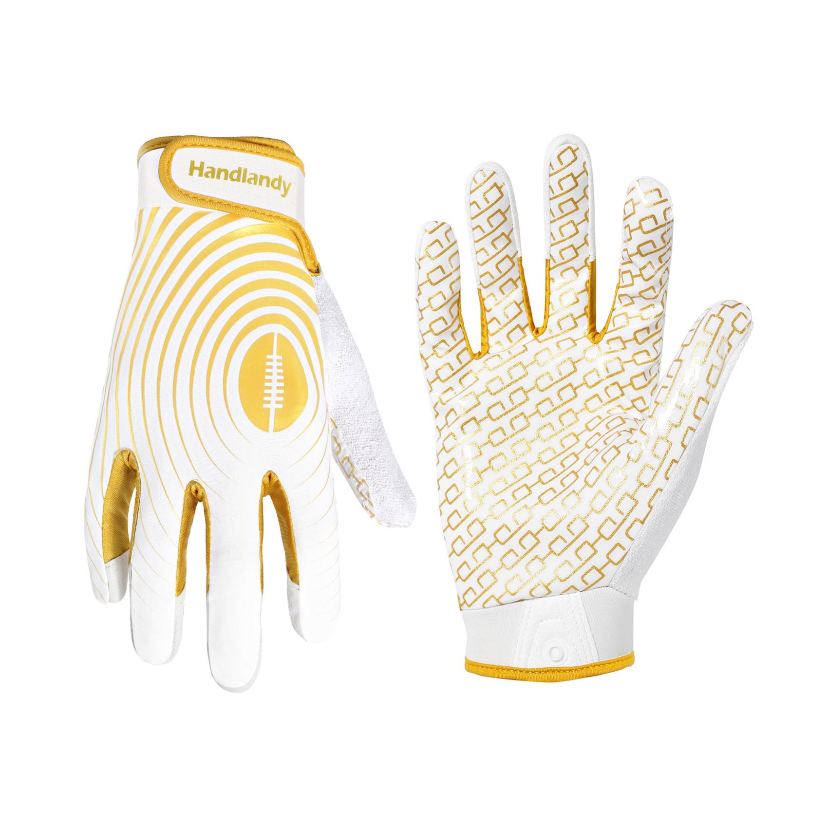 HANDLANDY Kids Non-slip Microfiber Rugby Gloves - Breathable, Flexible, Comfortable Small золотой