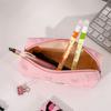 Pastel Color Pen Bag Bow Embroidery Pencil Pouch Durable Pencil Case  Students