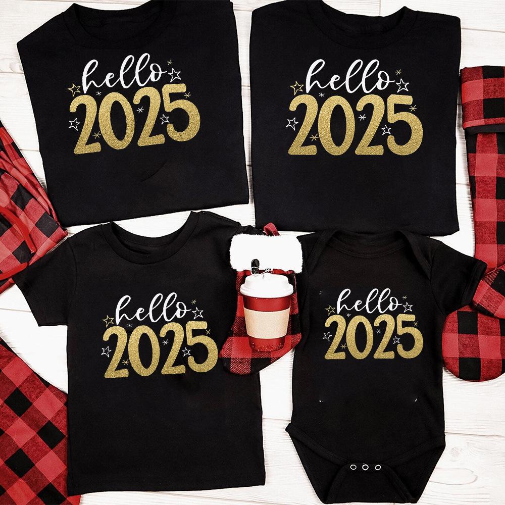 Women's Merry Chrismas Christmas 2025 New Year's Santa Claus Crew Neck Plus Size Short Sleeve Women's Top