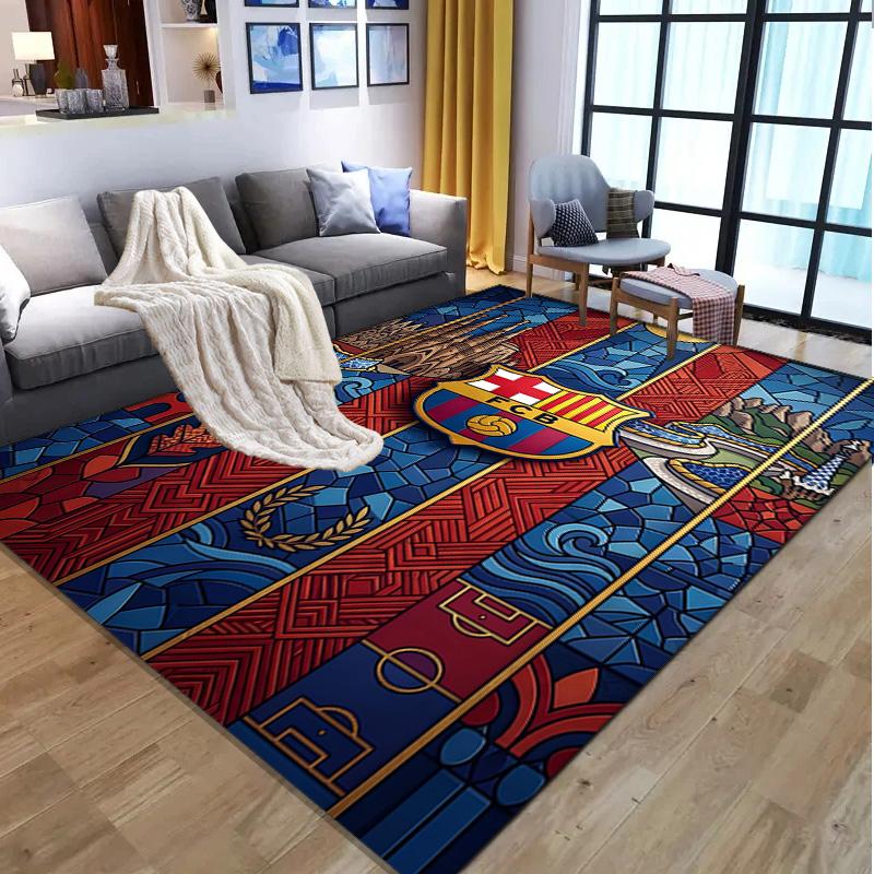 FOOTBALL Club Barcelona Pattern Rug, Indoor/Outdoor Mat, for Picnic, Gameroom, Bedroom, Office, Living Room, Home Decor Carpet, Birthday Gift