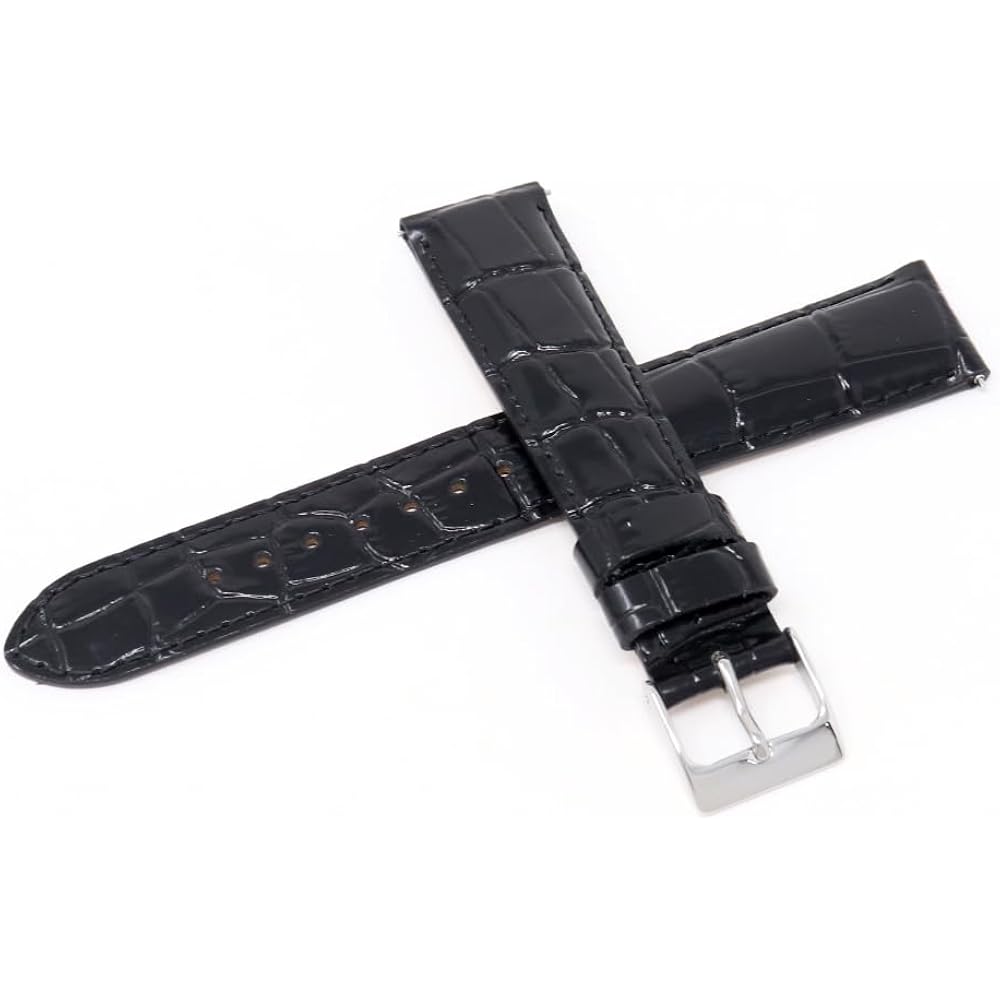 Seiko Band 20mm Cowhide Men s Black Black Watch Strap with Seiko Care Instructions RS03C20BK