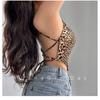 Women's Sexy Hottie Zebra Print Slim Fit Backless Cross-tie Short Tube Top Camisole