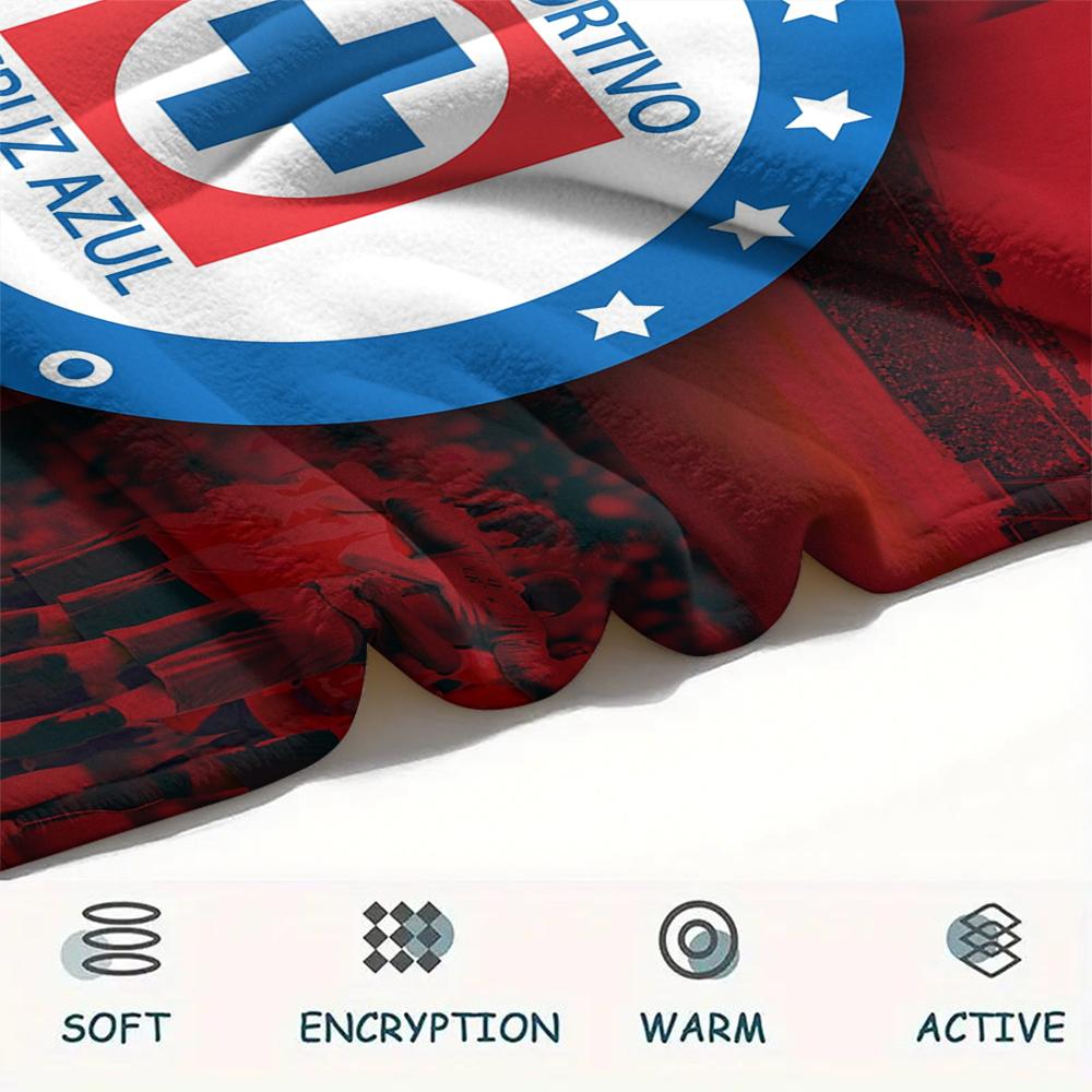 Cruz Azul Fußballmannschaft, Muster Flanelldecke, Hohe Qualität, Bequem für alle Jahreszeiten, Heimdekoration, Wärme und Komfort, Perfekt für Geschenke.