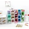 Slant Insertion Pen Holder Office Desktop Storage Box Creative Desk Stationery Supplies Shelf Transparent Makeup Brush Holder