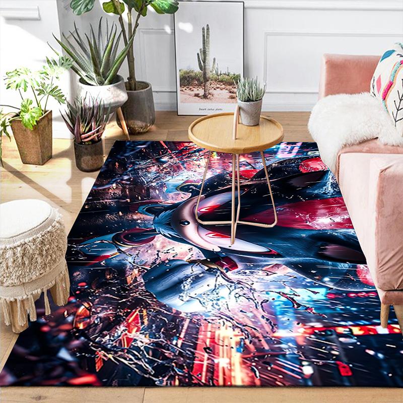1Pc Cyberpunk Neon Cityscape Rug, Office Carpet Indoor Outdoor Doormat, Non-Slip, Comfortable, Living, Christmas Halloween, Xmas Gift S1634