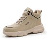 Men Steel Toe Safety Shoes Anti Smash Anti Puncture Lightweight High Top Durable Work Boots For Autumn Winter