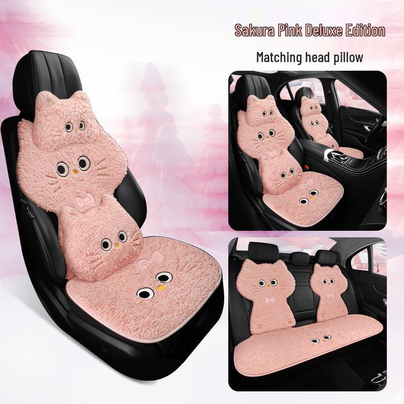 Conjunto de Almofadas de Pelúcia para Assento de Carro para Outono e Inverno - Opções de Peça Única e Três Peças