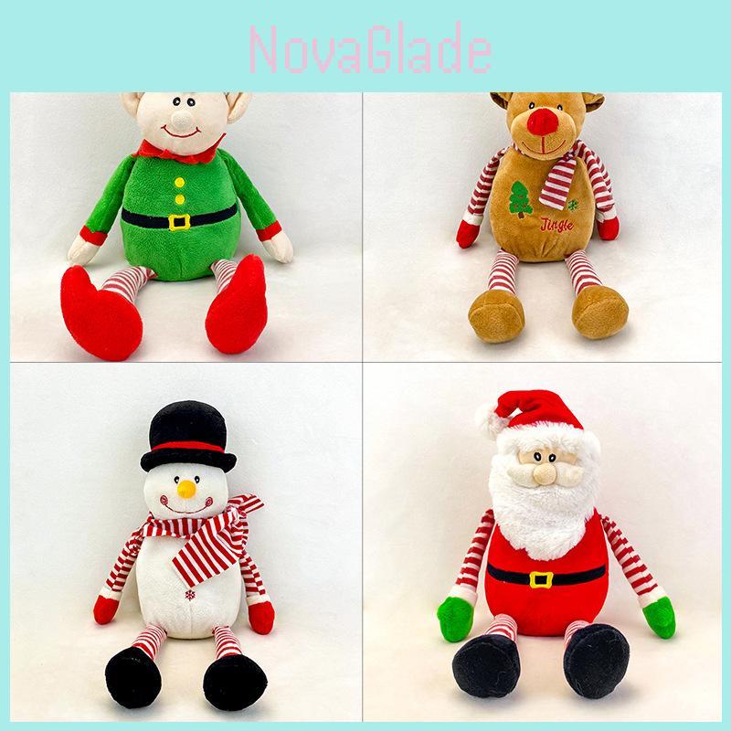 Festive Plush Santa Snowman Elk Doll Decorative Toy For Christmas