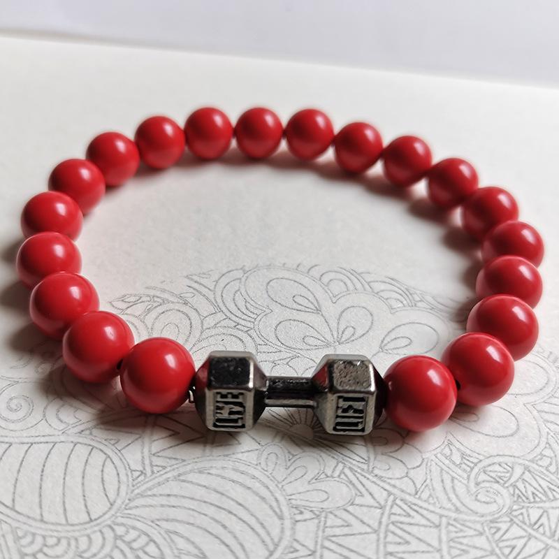 S460 Hot-selling Jewelry, Volcanic Stone Bracelet, Lava Bracelet, Metal Dumbbell Accessories, Yiwu Small Commodities