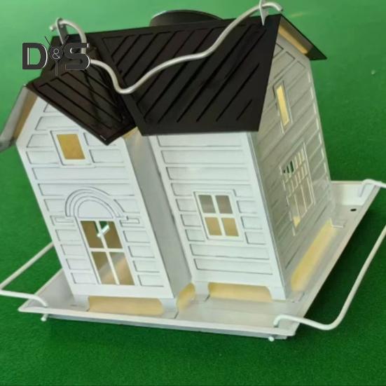 Vogelfutterstation zum Aufhängen, Vogelhäuschen aus Metall, Futterstation mit Solarleuchten, Laterne für den Außenbereich, Gartendekoration, einzigartige Geschenke für Mama, Oma, Weihnachten