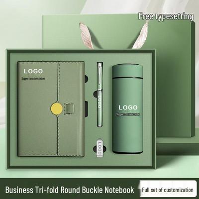 Business A5 Notebook & Thermos Cup Gift Set with Custom Logo for Company Meetings