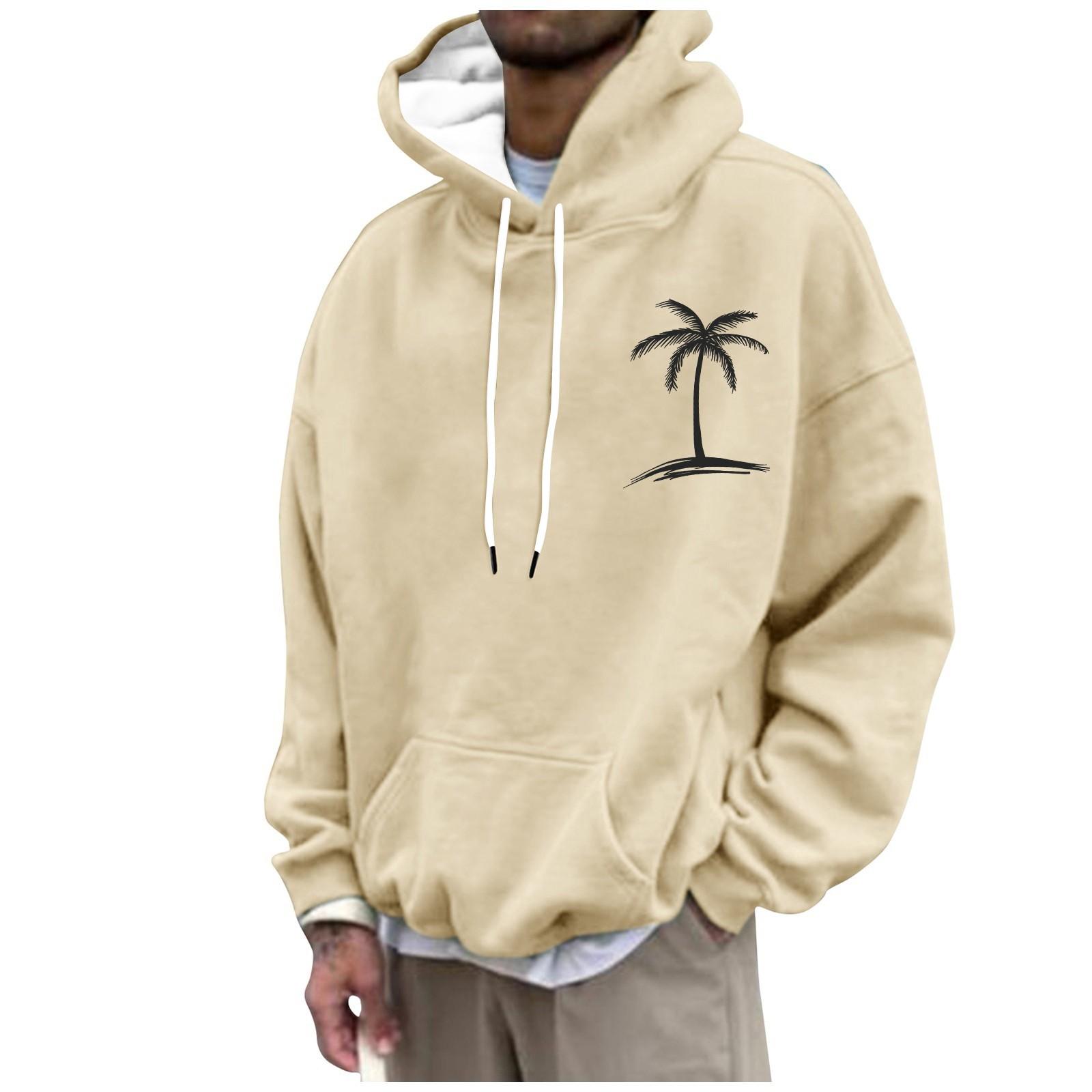 

Чоловіча вільна чоловіча та жіноча толстовка з капюшоном і довгим рукавом із принтом і візерунком L хакі