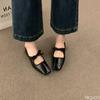Fashion New casual flat shoes with square toe niche design spring simple versatile comfortable elegant women's single shoes