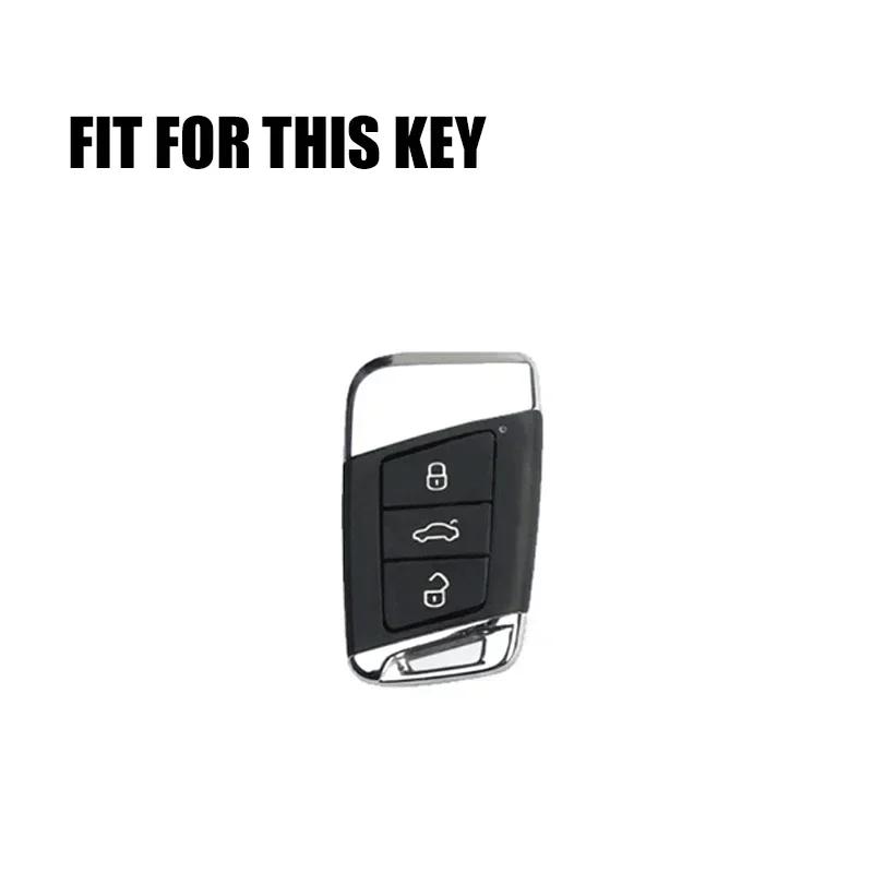 Fit For Volkswagen Vw Tiguan Mk2 Magotan Passat B8 Cc Fit For Skoda Superb A7 Genuine Leather Auto Intelligent Key Fob Cover Case Auto Accessories