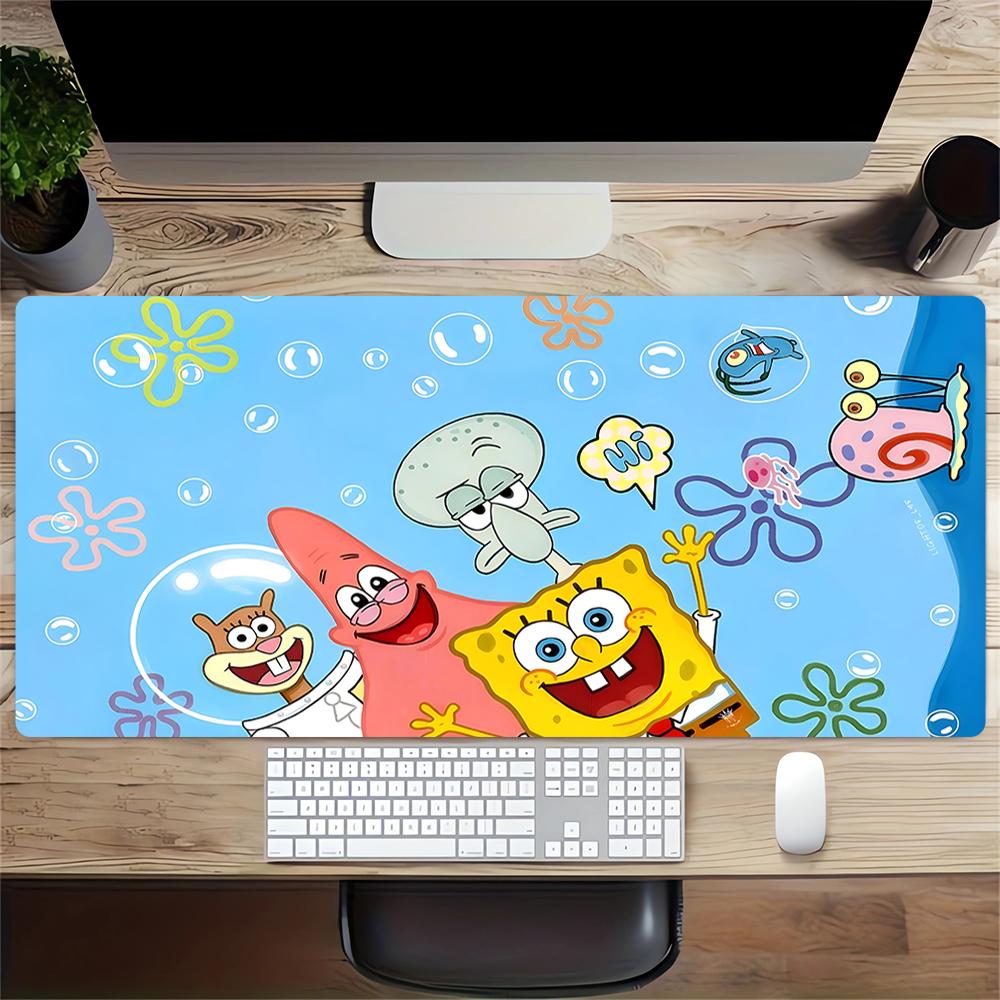 Spongebob Friends Adventure Large Gaming Mouse Pad Nonslip Rubber Base Waterproof Desk Mat For Office Pc Laptop