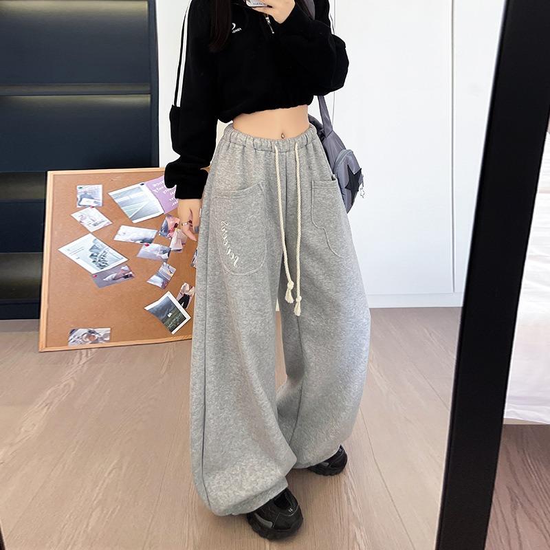 Loose Lazy Wind Scimitar Sweatpants Women's Spring, Autumn and Winter New High-waisted Wide-leg Pants Slim Casual Pants