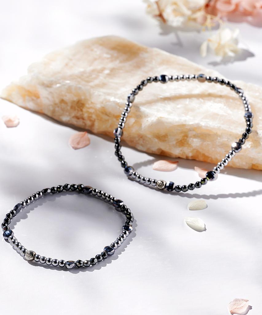 Polalita Silver Mix Stone Bracelet (Plt-Br-018_Sv)