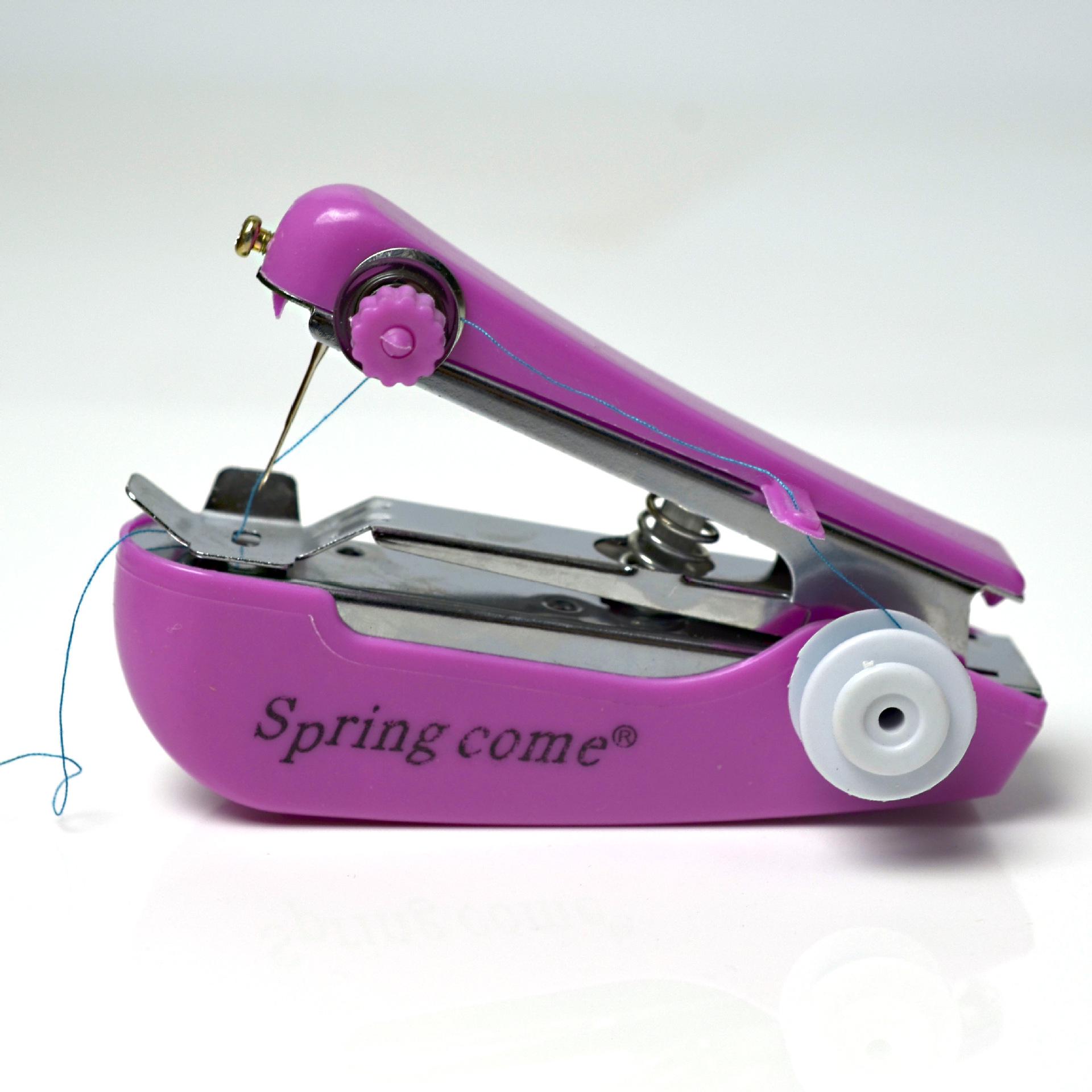 Springcome Mini Manual Sewing Machine - Portable & Creative Stitcher (105G) Randomly Delivered Red, Purple-Red, White, Blue