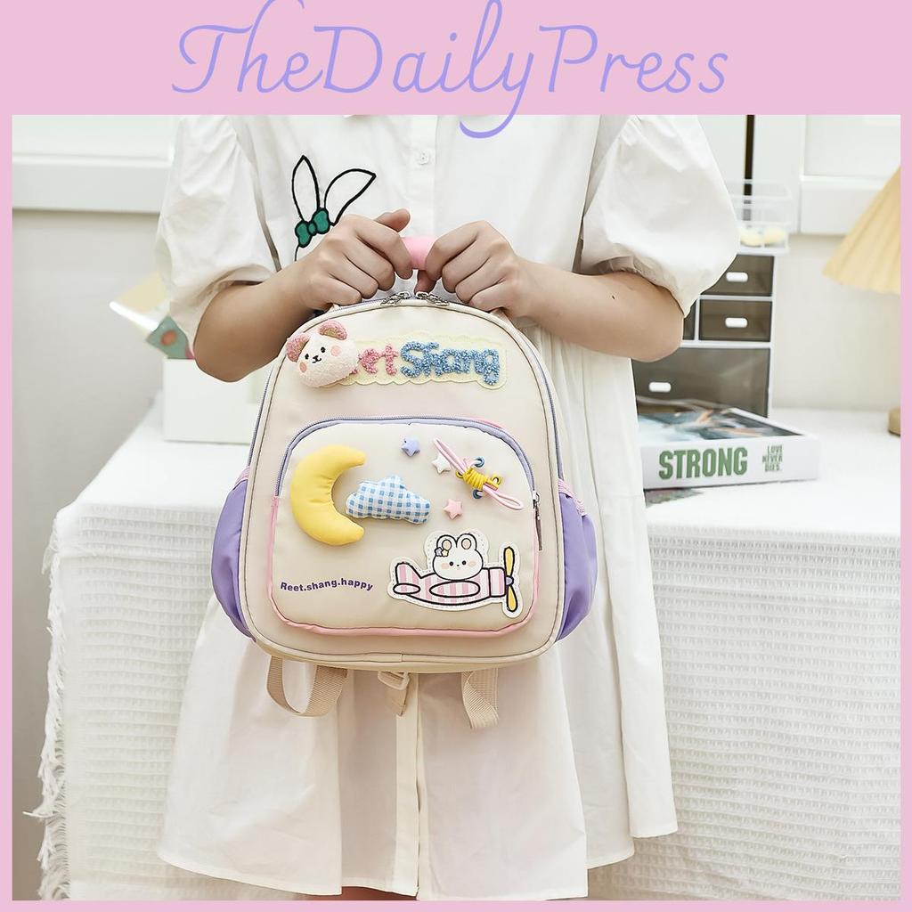 Kids Bear Moon Lightweight Cartoon School Backpack With Padded Straps Shoulder