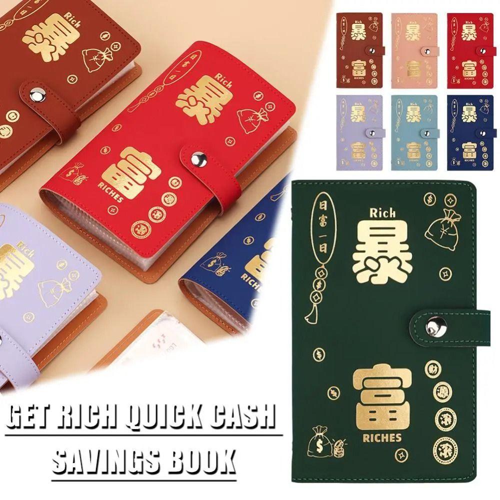 PU Leather 100 Envelope Challenge Binder Fun Cash Budget Notebook  Bills Storage