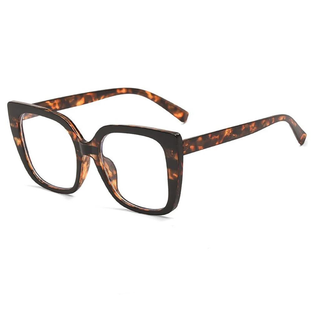 Trendy Women Large Frame Glasses Square Retro Brand Design Colourful Eyeware Anti-blue Light Glasses for Decoration Daily Use