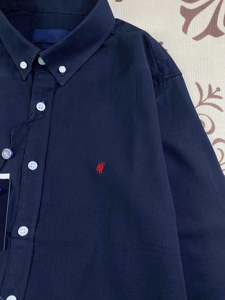 RL Ralph Lauren Dámské lněné polo tričko s logem Little Pony - Dlouhý rukáv, Vyšívané, Ochrana proti slunci, Jaro/Podzim.