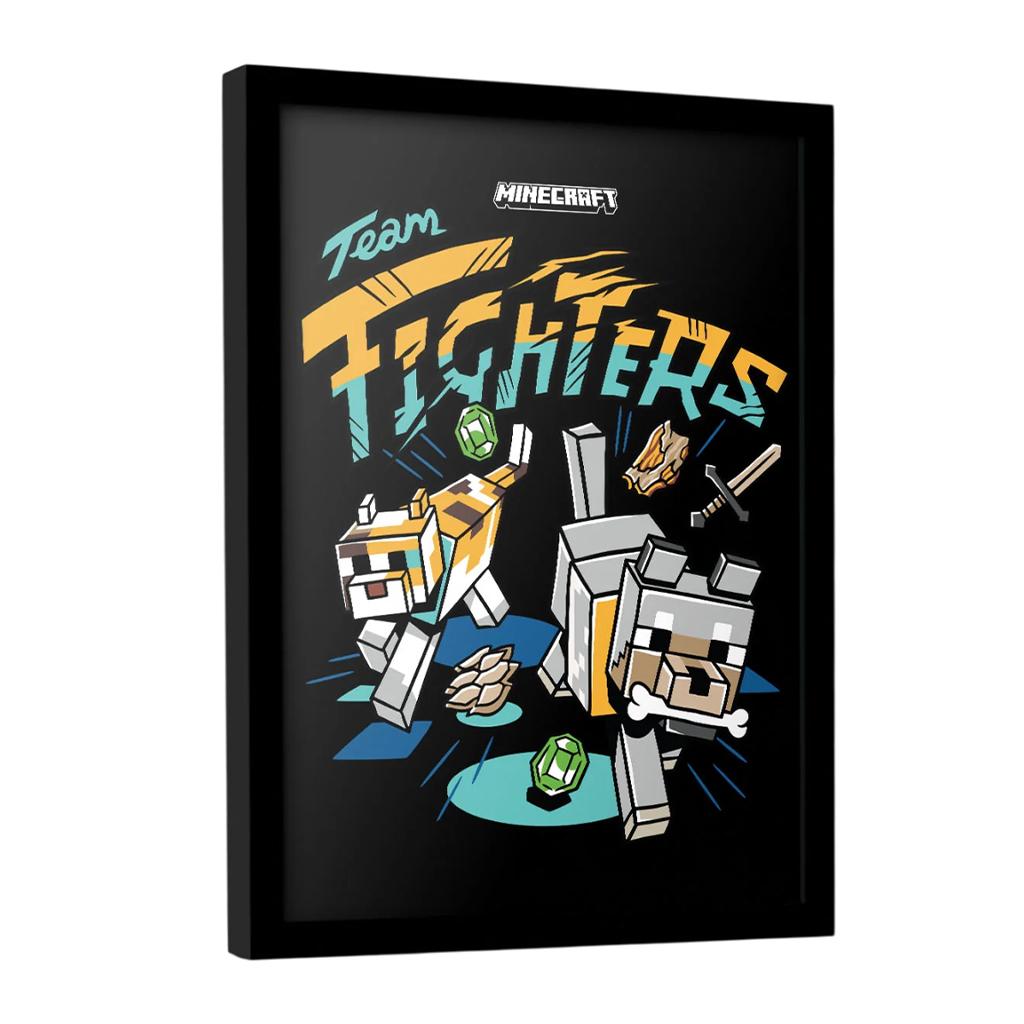 Minecraft Team Fighters Printed Framed Poster