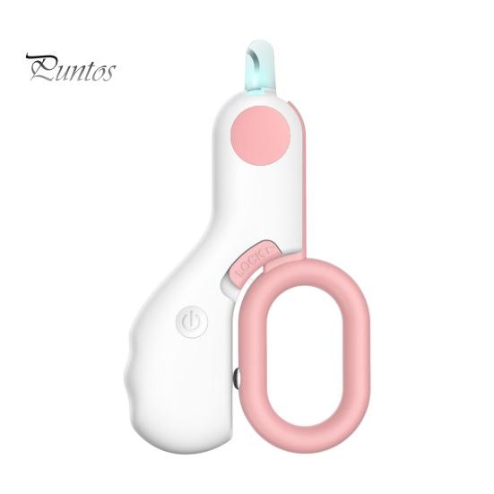 

Кусачки для нігтів для домашніх тварин із запобіжником Тример для нігтів із підсвічуванням для кішок Собак Кроликів Професійний інструмент для догляду зі світлодіодним підсвічуванням рожевий