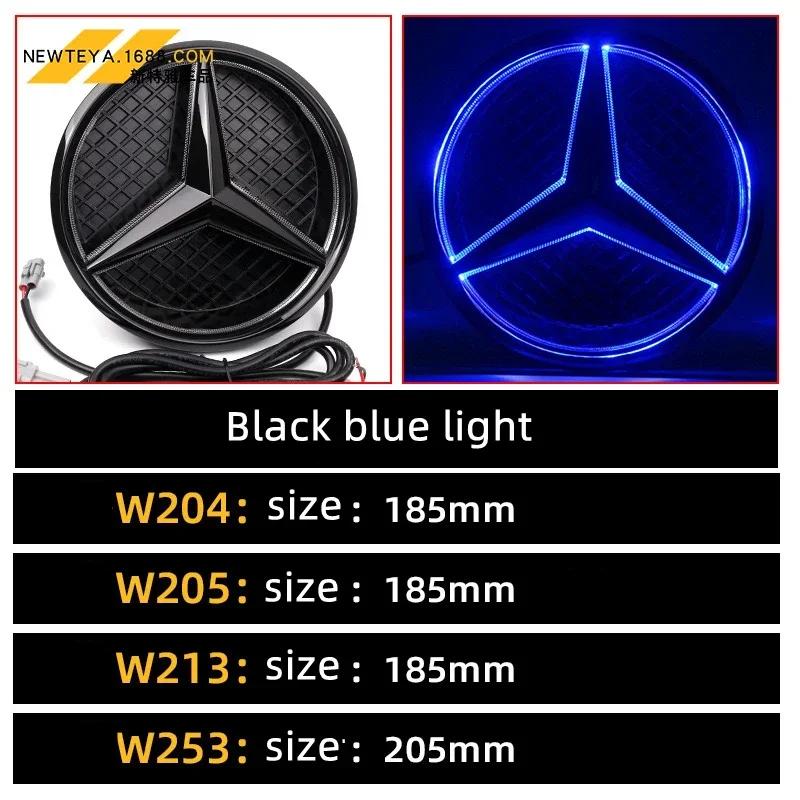 Car Front Grilled Star Emblem LED Illuminated Logo White Blue Red Light for Mercedes Benz W253 W204 W205 W213 Glc Gle W166 W176