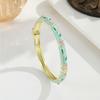 Color Plated Cloisonne Bracelet Metal Enamel Flower Bangle Enamel Bracelet  Traditional Style