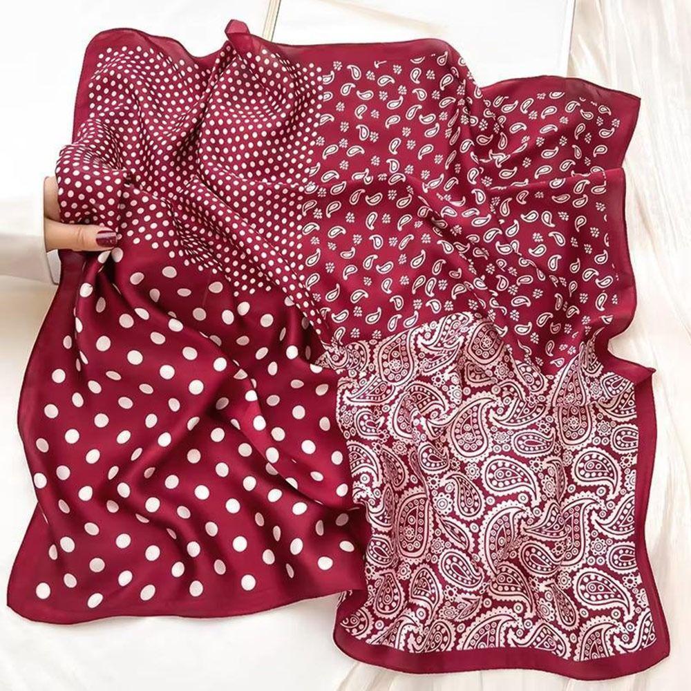 70x70cm Square Neckerchief Lightweight Headscarf Versatile Purse Scarf for Women