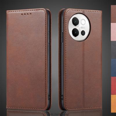 Magnetic Attraction Leather Case for Vivo V40 Lite 5G 6.78" Global Holster Flip Cover Case Wallet Phone Bags Capa Fundas Coque