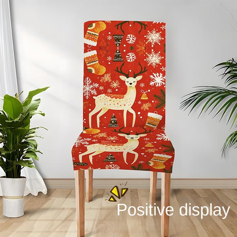 Christmas Decoration Stretch Covers Chair Cover Dining Room Office Banquet Chair Protector Elastic Material Armchair Cover M035