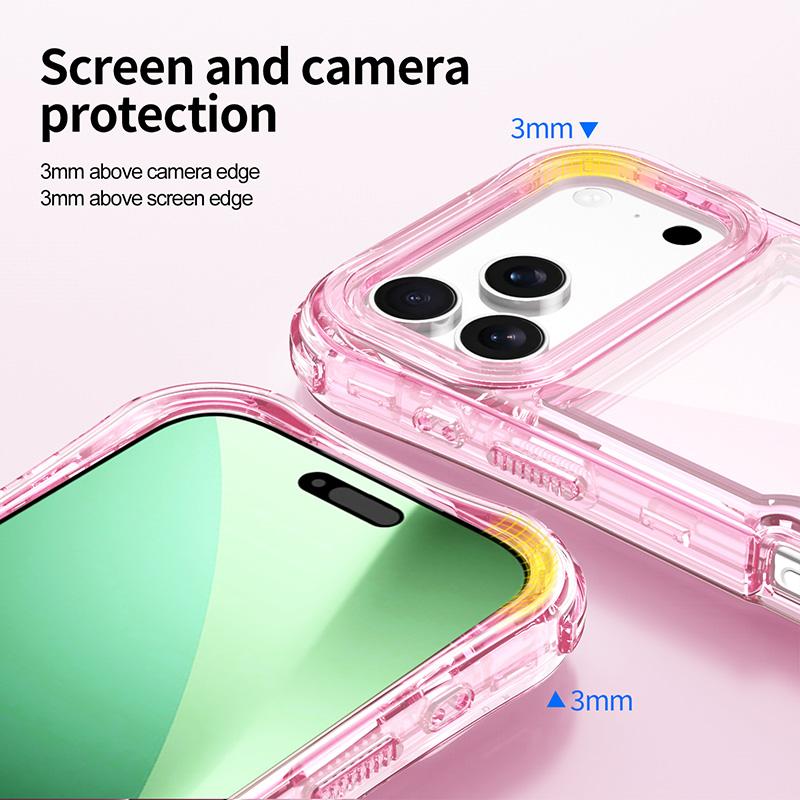 3IN1 Four-corner Airbag Anti-Drop Clear Case for IPhone 17 16 15 14 Plus 13 12 Pro Max 16E Drop Proof Hand Lanyard Protect Cover