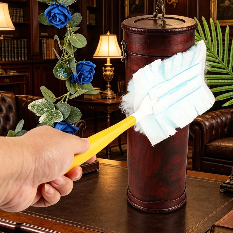 Non-Scratch Electrostatic Dust Duster 360° Set with 10/20/30Pcs Disposable Heads for Fragile Ornament Dust Cleaning