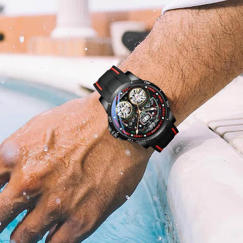 AILANG New Swiss Watches Double Tourbillon Automatic Mechanical Watches for Men Leather Belt