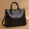Summer European and American Retro Luggage Leather Goods Solid Color Tote Leather Stitching Ladies Shoulder Bag