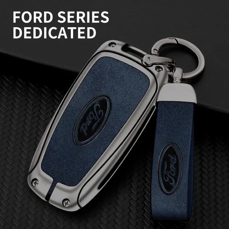 Car Sticker 2026 Hot For Ford New Leather Car Key Case Cover Shell For Ford Fusion Edge Mustang Explorer Expedition Bronco Ecosp