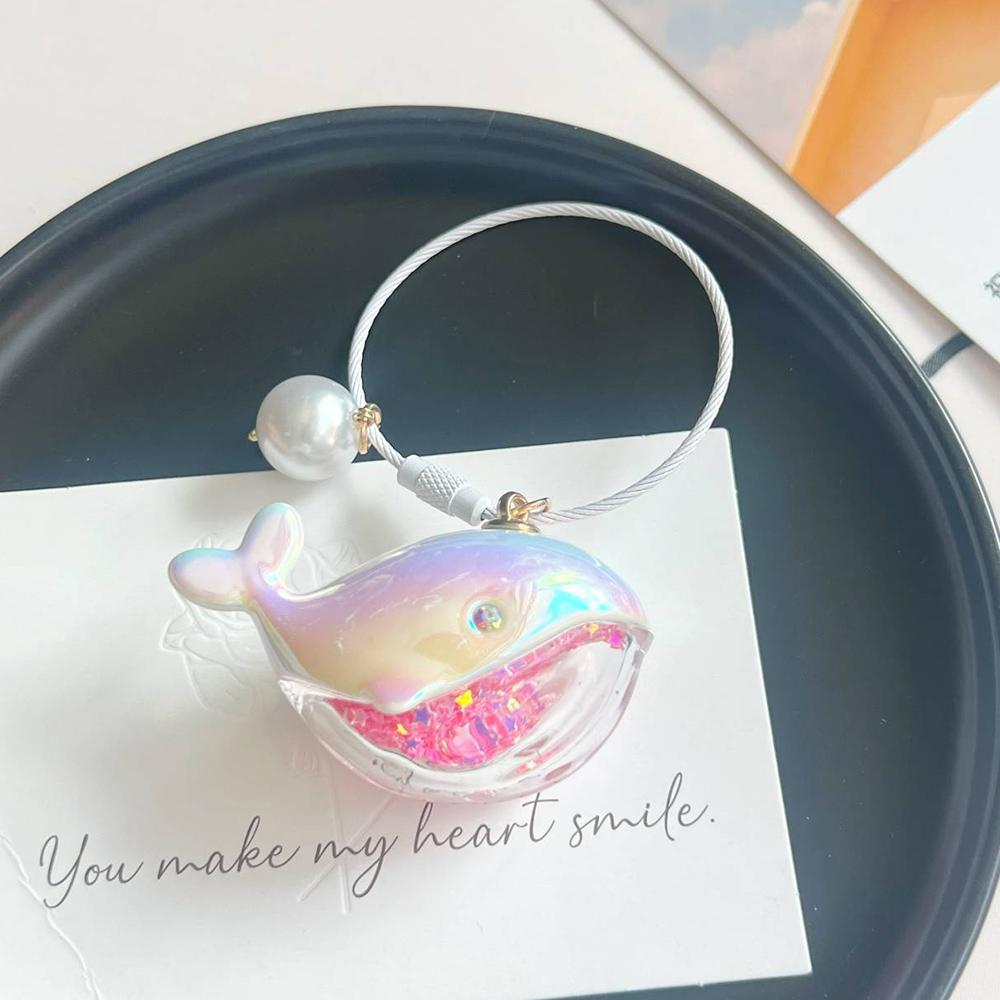 Cute Dolphin Keychain Blue Whale Keyring For Car Keys Whale House Pendant Keyring Girls Handbag Key Chains Funny Jewelry Gifts