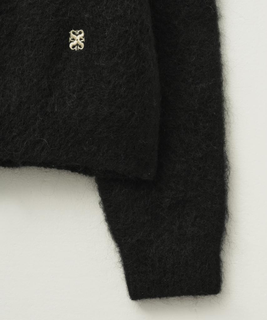 Seteo (W) Essen Two-Tone Mohair Blend Knit Black