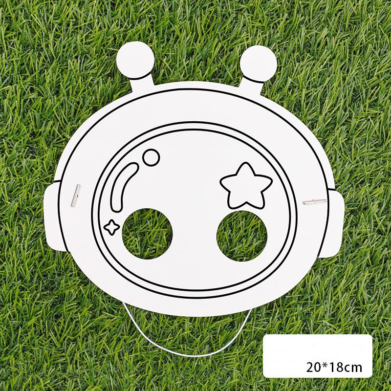 20 Stück Kinder Spaß Cartoon DIY Malmaske Kindergarten Geschenk Handgemachte Graffiti Maske Kindertag Spaß Tiermaske Verkleiden