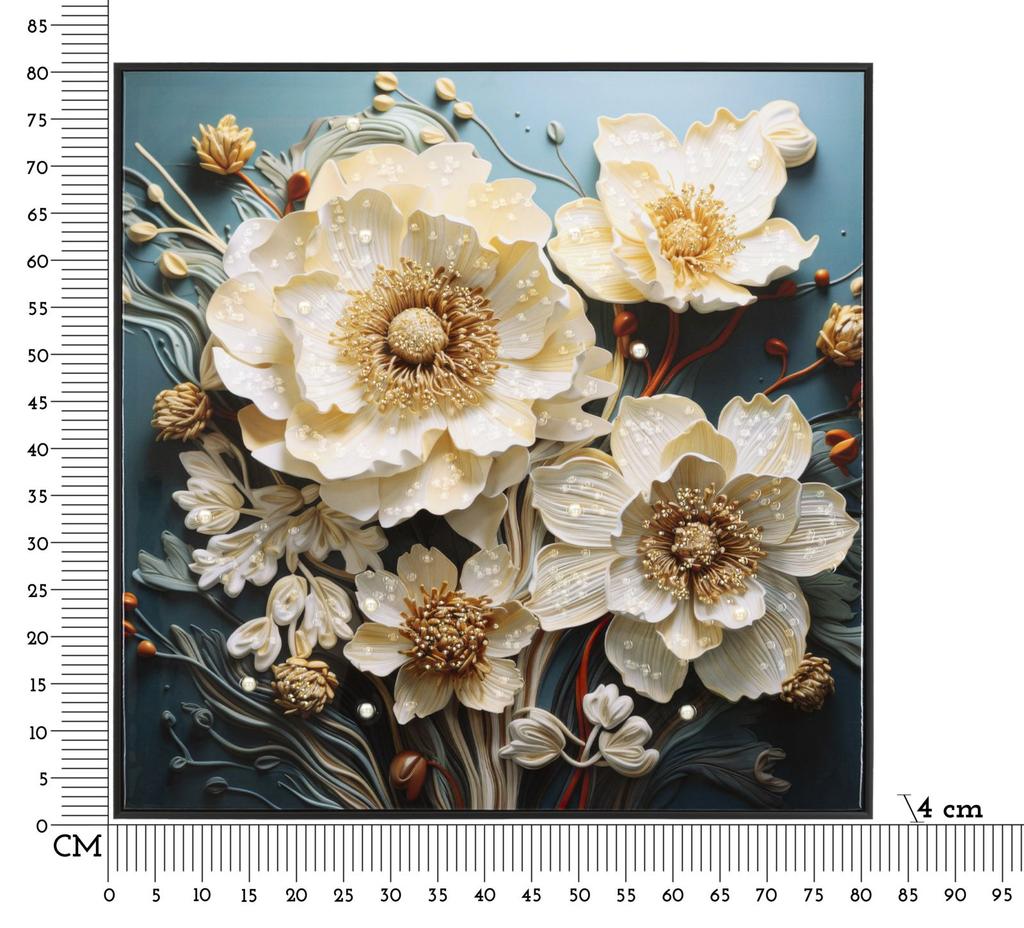 Lackiertes Wandbild mit Rahmen Narcy -B- Cm 82X4X82