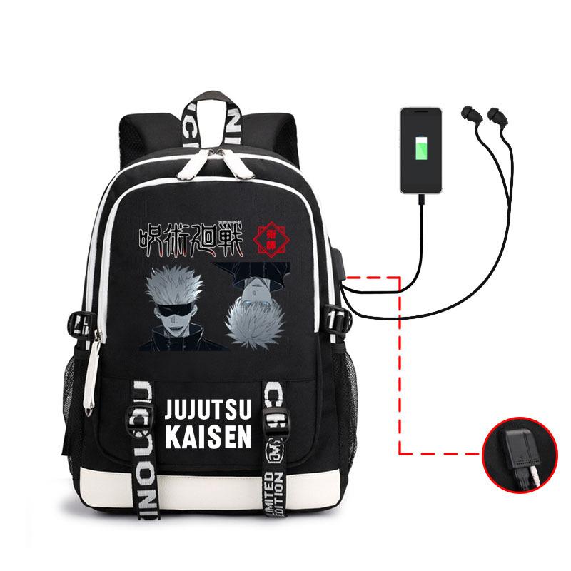 Spell Return Backpack Male Animation Headphones School Bag Usb Charging Large Capacity Backpack Pattern