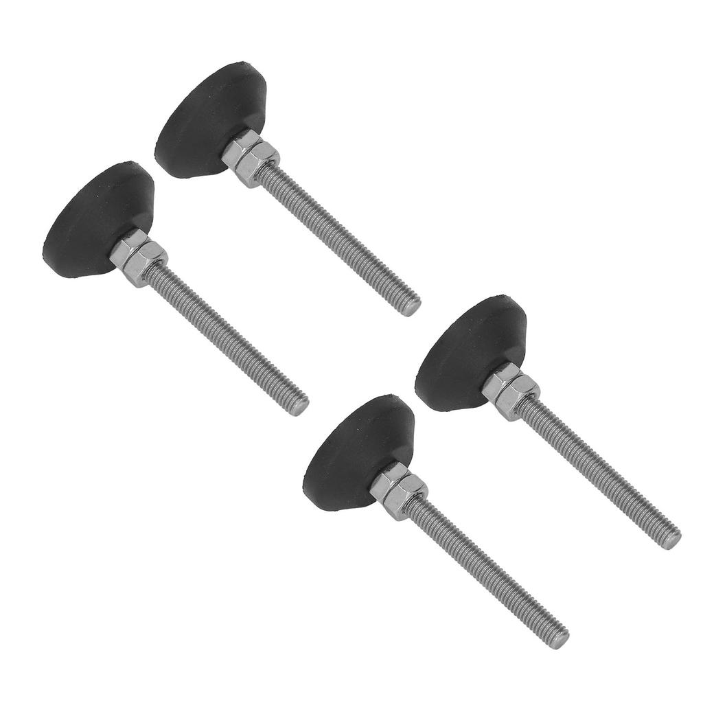 4Pcs Swivel Leveling Mounts Furniture Glide Adjustable Nylon Rubber Base Leveling Pads D30xM6x50 Black