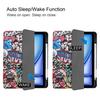 Für iPad Air 11 (2025)/(2024) Tablet-Hülle mit Musterdruck, dreifach faltbar, mit Ständer, Leder + TPU-Abdeckung mit Stifthalter