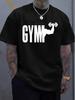 Gym Men Cotton TShirt Summer Short Sleeve Black Athletic Streetwear Casual Cool Trendy Active Workout Muscle Fit - Men's Summ...