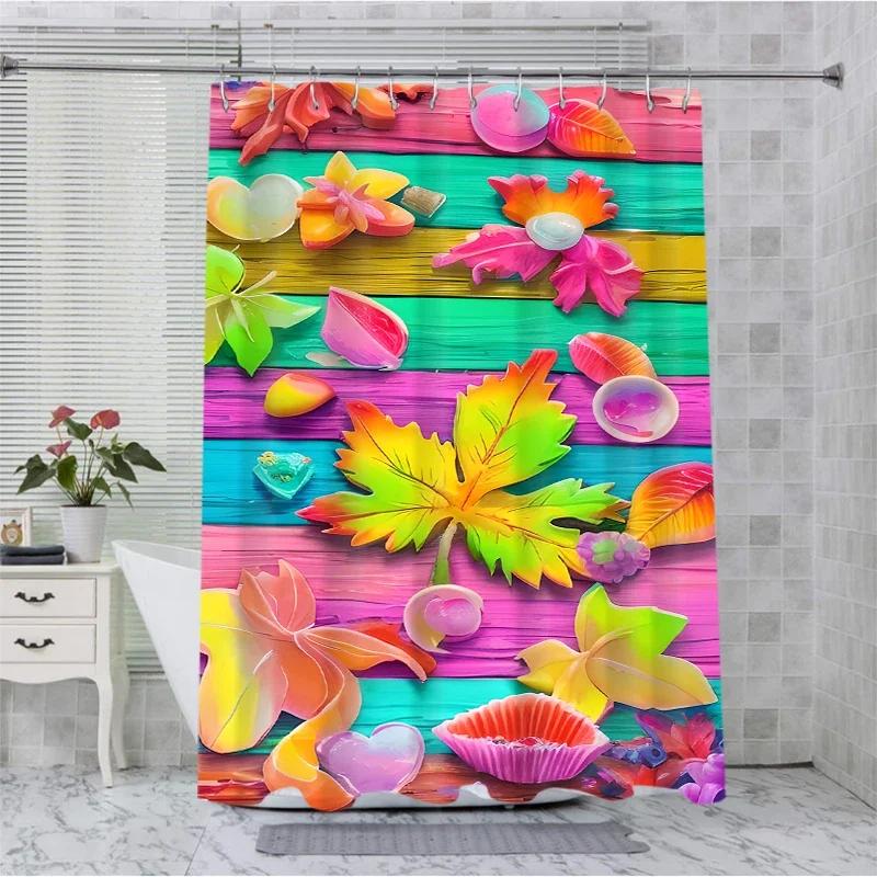 

Sunflower Bathroom Shower Curtain Colored Wood P Waterproof Fabric Bathroom Curtain With 12 Hooks Sunflower Home W60H190(CM)-1 Pcs