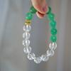 Natural Dongling Jade White Crystal Design Sense Contrasting Color Bracelet Bracelet